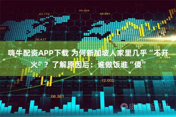 嗨牛配资APP下载 为何新加坡人家里几乎“不开火”？了解原因后：谁做饭谁“傻”