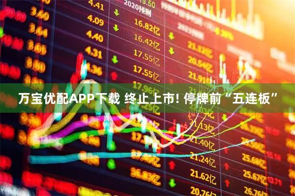 万宝优配APP下载 终止上市! 停牌前“五连板”